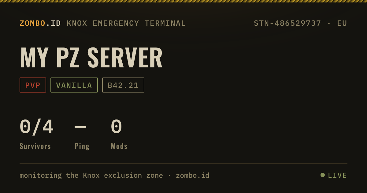 My PZ Server · Project Zomboid Server · zombo.id