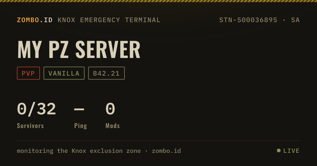 My PZ Server · Project Zomboid Server · zombo.id