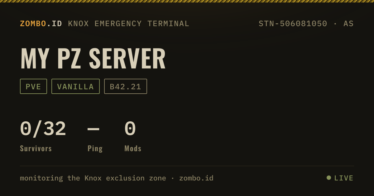 My PZ Server · Project Zomboid Server · zombo.id